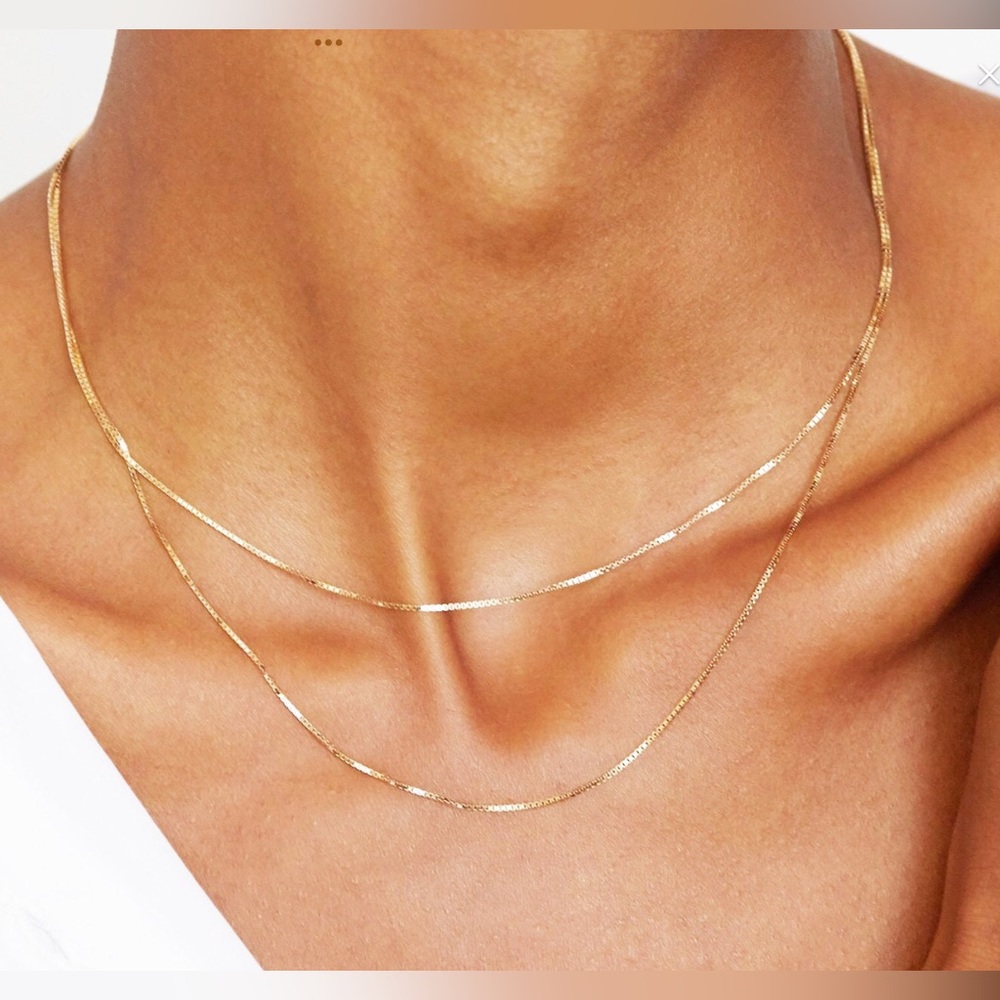 10k solid gold Box Chain necklace